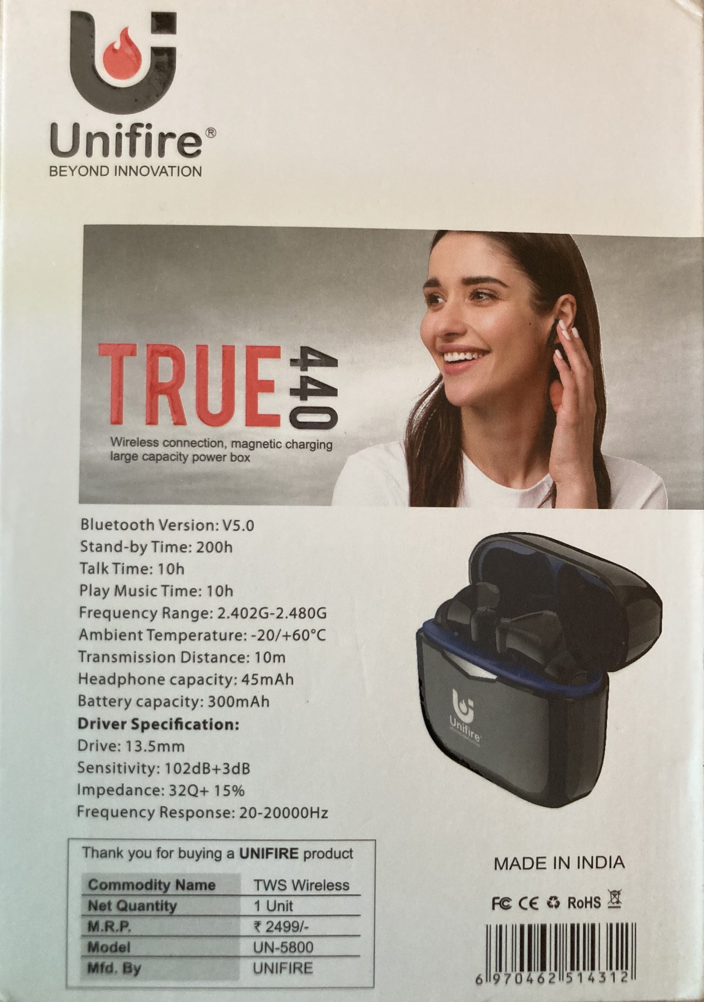 Unifire Wireless Headset best or high sound quality (UN-5800)