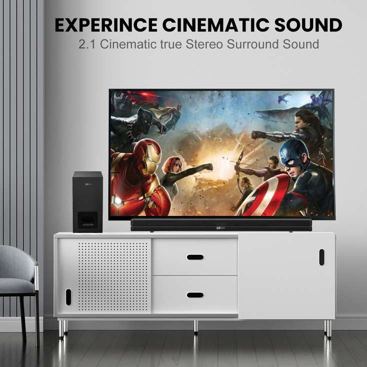 Walta Elite BRIO_1200 120 W Bluetooth Soundbar (Black, 2.1 Channel)